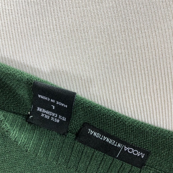 Moda International Olive Green On Sleeve Sweater - Picture 5 of 5